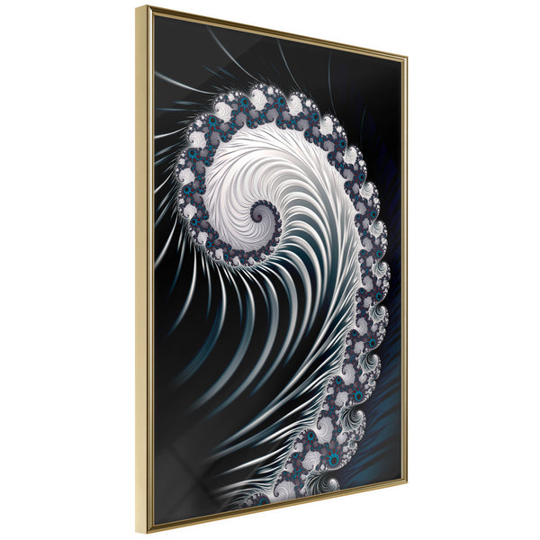 Poster - Fractal Spiral (Negative)  - goud