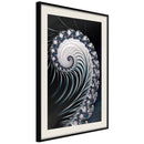 Poster - Fractal Spiral (Negative)  - zwart passepartout