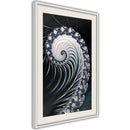 Poster - Fractal Spiral (Negative)  - wit passepartout