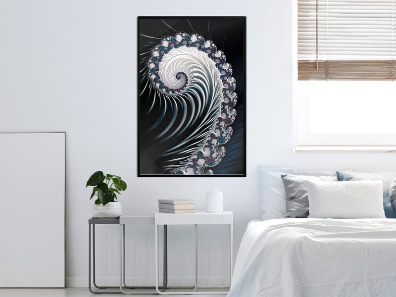 Poster - Fractal Spiral (Negative)  - zwart