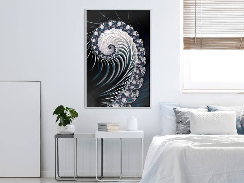 Poster - Fractal Spiral (Negative)  - wit