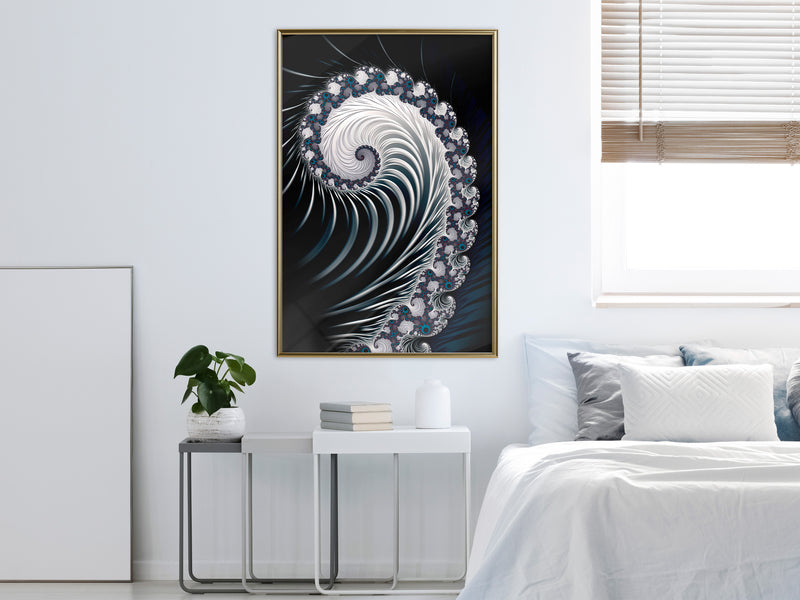 Poster - Fractal Spiral (Negative)  - goud