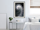 Poster - Fractal Spiral (Negative)  - zwart passepartout