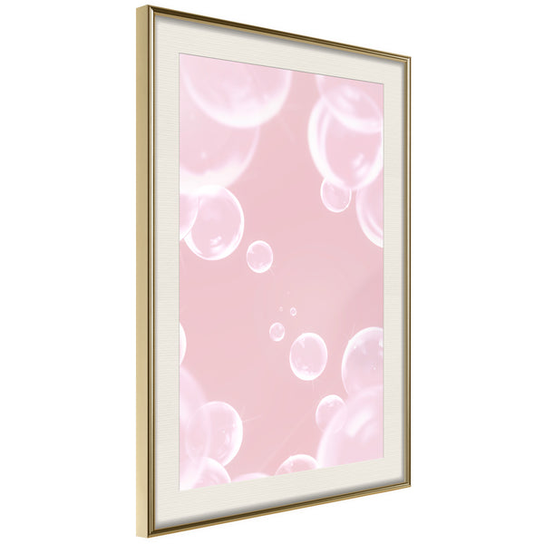 Poster - Bubble Pleasure  - goud passepartout