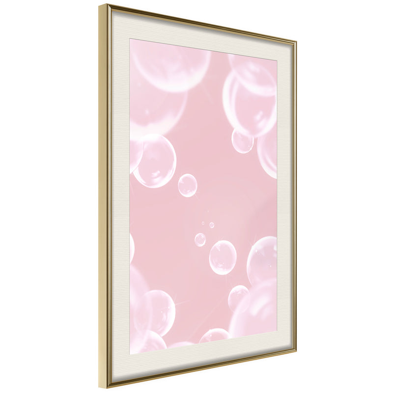 Poster - Bubble Pleasure  - goud passepartout