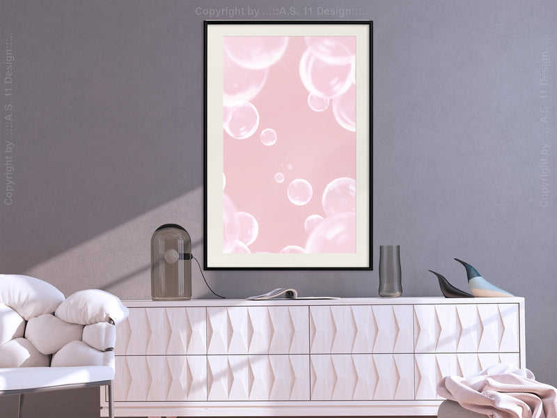 Poster - Bubble Pleasure  - zwart passepartout