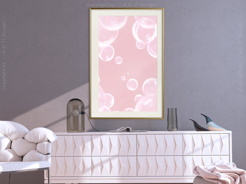 Poster - Bubble Pleasure  - goud passepartout