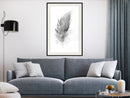 Poster - Lost Feather (Grey)  - zwart passepartout