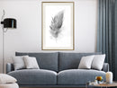 Poster - Lost Feather (Grey)  - goud passepartout