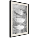 Poster - Delicate Feathers  - zwart passepartout