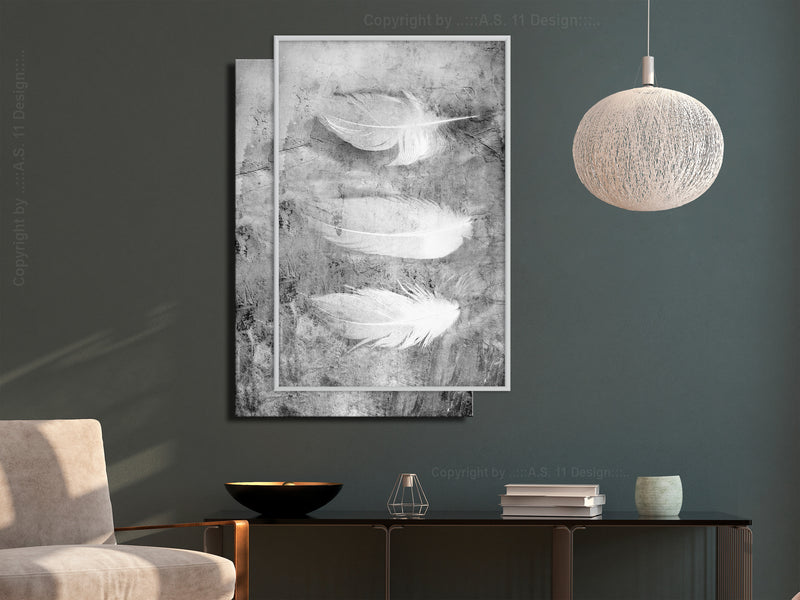 Poster - Delicate Feathers  - wit