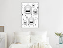 Poster - Silver Drops  - wit