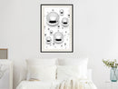 Poster - Silver Drops  - zwart passepartout