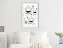 Poster - Silver Drops  - wit passepartout