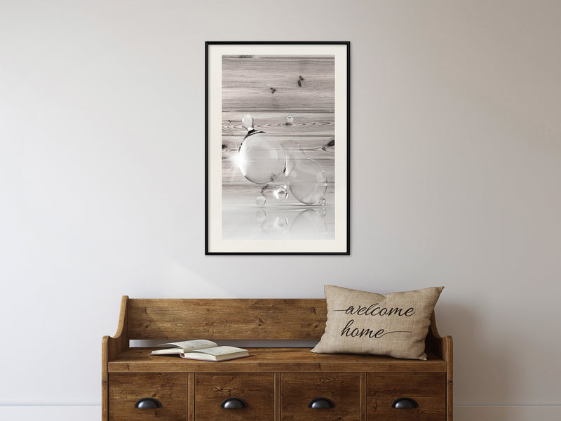 Poster - Joined Bubbles  - zwart passepartout