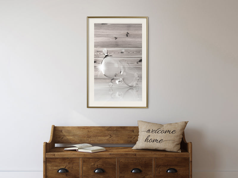 Poster - Joined Bubbles  - goud passepartout