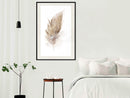 Poster - Lost Feather (Beige)  - zwart passepartout