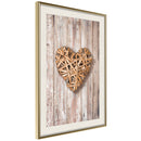 Poster - Wicker Love  - goud passepartout