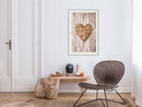 Poster - Wicker Love  - wit passepartout