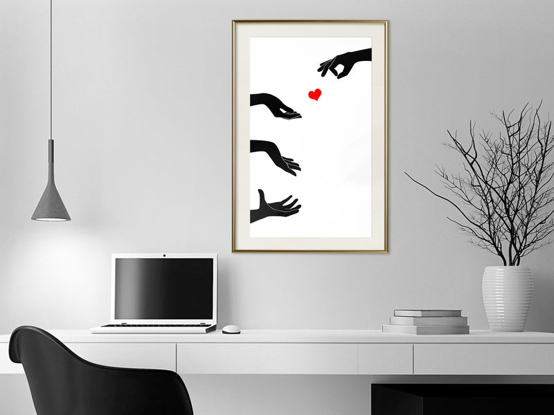 Poster - Playing With Love  - goud passepartout